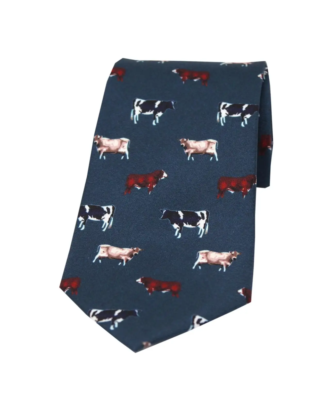 Silk Ties Soprano Ties Soprano Navy With Multi Breed Of Cows Country Silk Tie £23.00