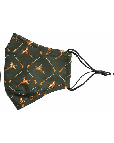 Face Masks Soprano Ties Green Pheasants and Washable and Reusable Cotton Face Mask £5.00