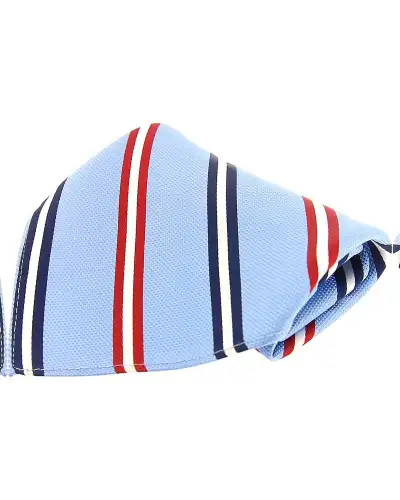 Pocket Square Soprano Ties Soprano Blue With Navy And Red Striped Silk Pocket Square £9.00