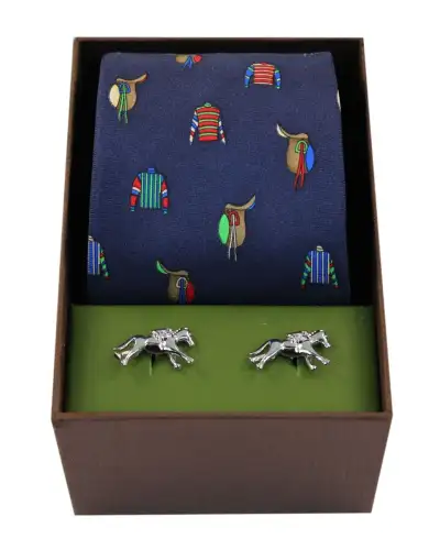 Cufflinks Soprano Ties Jockey Racing Colours and Saddles Tie Cufflink Set £40.00