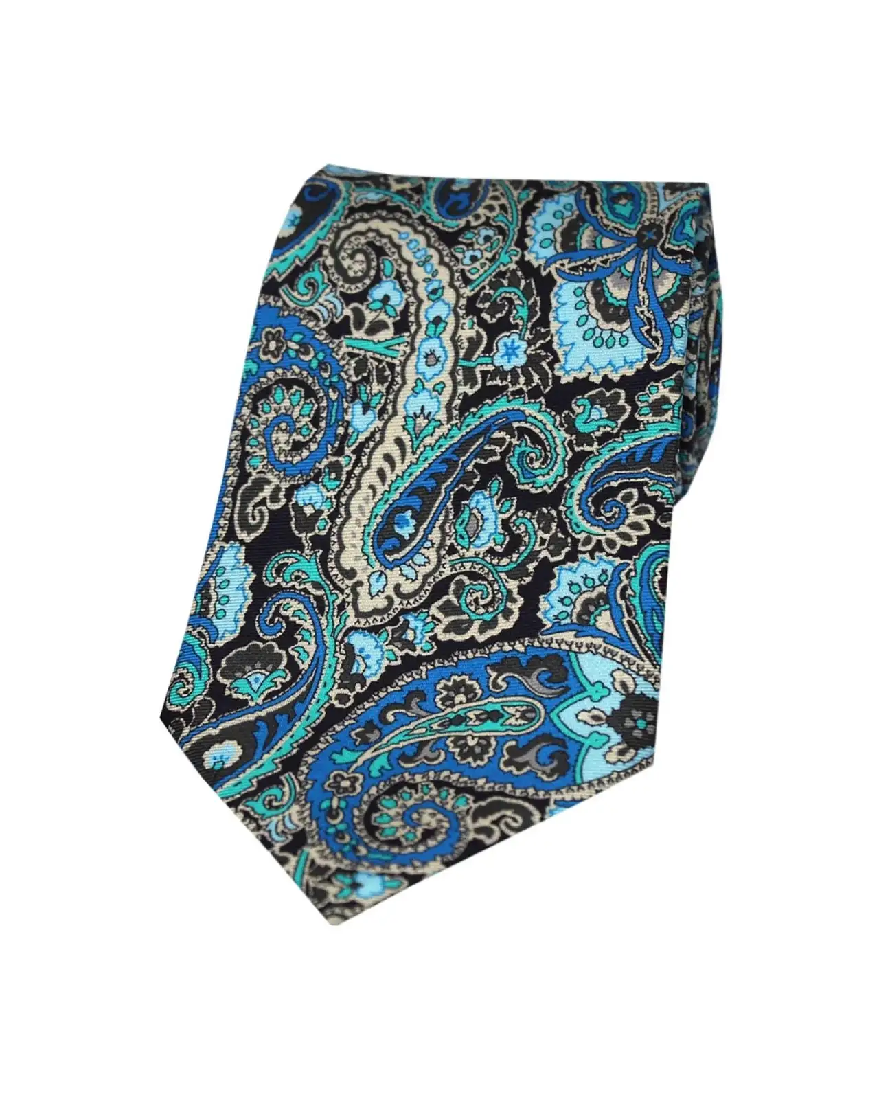 Posh & Dandy Ties Soprano Ties Posh And Dandy Blue And Green Paisley Silk Tie £24.00