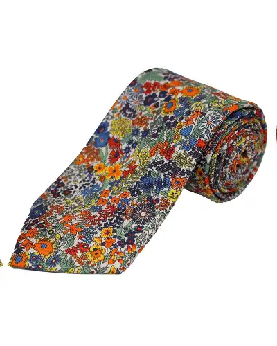 Posh & Dandy Ties Soprano Ties Posh And Dandy Busy Floral Multi Coloured Silk Tie £31.00