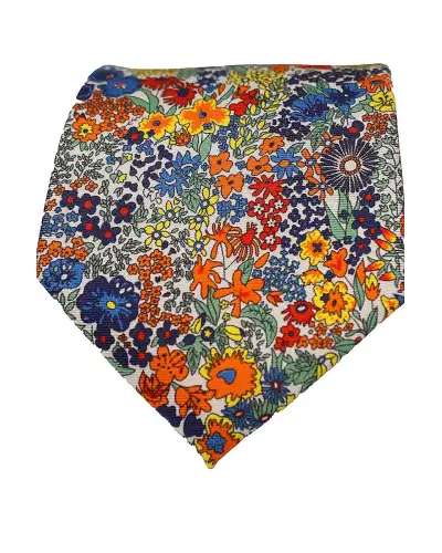 Posh & Dandy Ties Soprano Ties Posh And Dandy Busy Floral Multi Coloured Silk Tie £31.00