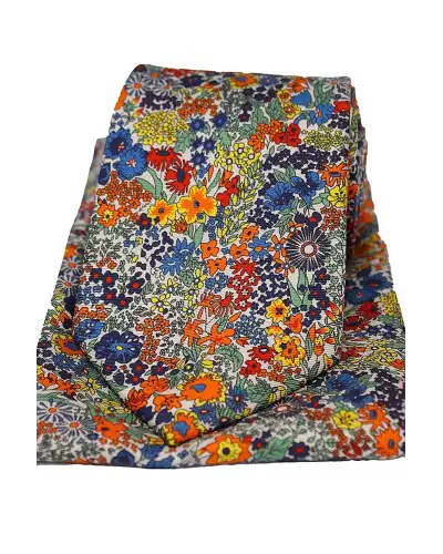 Posh & Dandy Ties Soprano Ties Posh And Dandy Busy Floral Multi Coloured Silk Tie And Pocket Square £45.00
