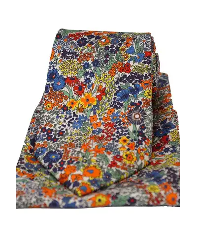 Posh & Dandy Ties Soprano Ties Posh And Dandy Busy Floral Multi Coloured Silk Tie And Pocket Square £45.00