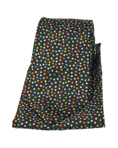 Posh & Dandy Ties Soprano Ties Posh And Dandy Black Ground Multi Pin Dots Silk Tie And Pocket Square £34.00