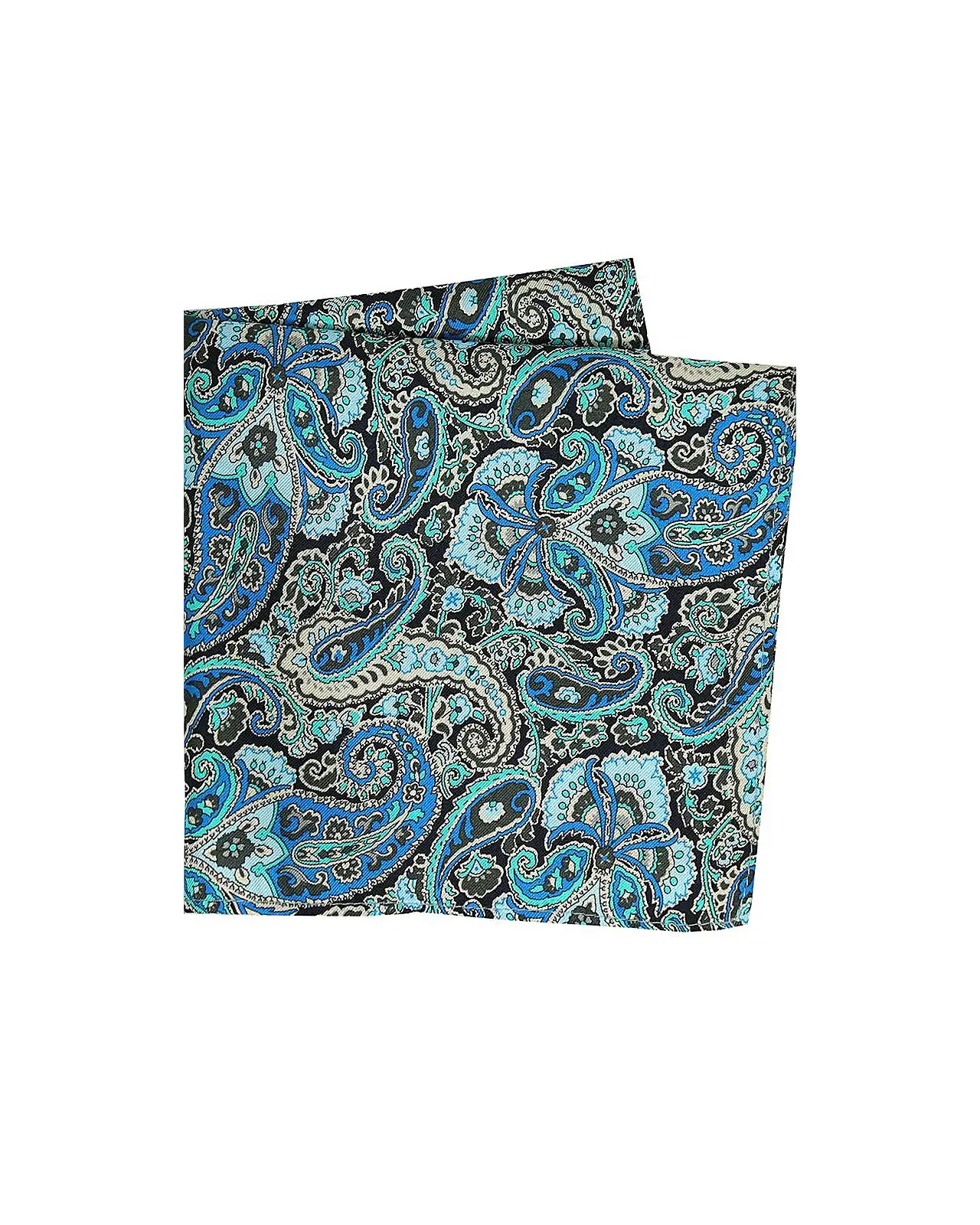 Pocket Square Soprano Ties Posh And Dandy Blue And Green Paisley Silk Pocket Square £15.00