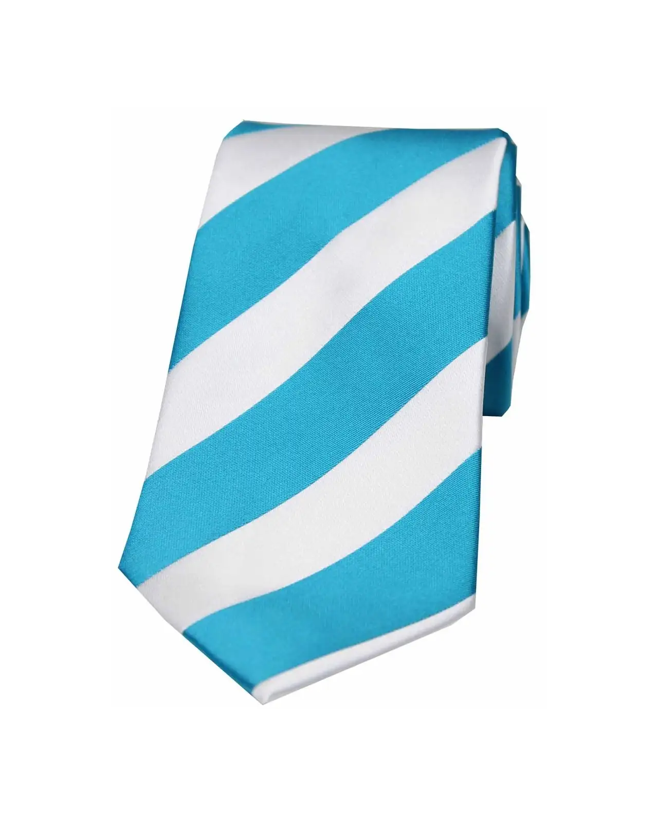 Polyester Ties Soprano Ties Soprano Turquoise And White Bold Stripe Polyester Tie £9.00