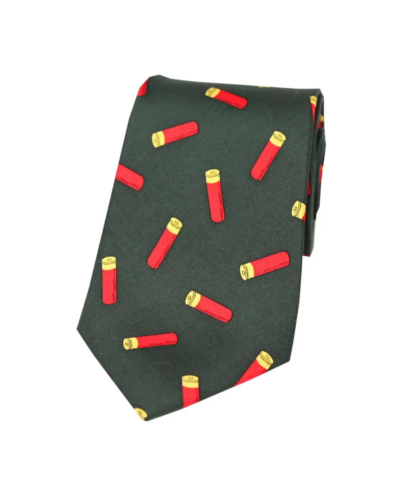 Silk Ties Soprano Ties Soprano Shotgun Cartridges On Dark Green Ground Country Silk Tie £18.00