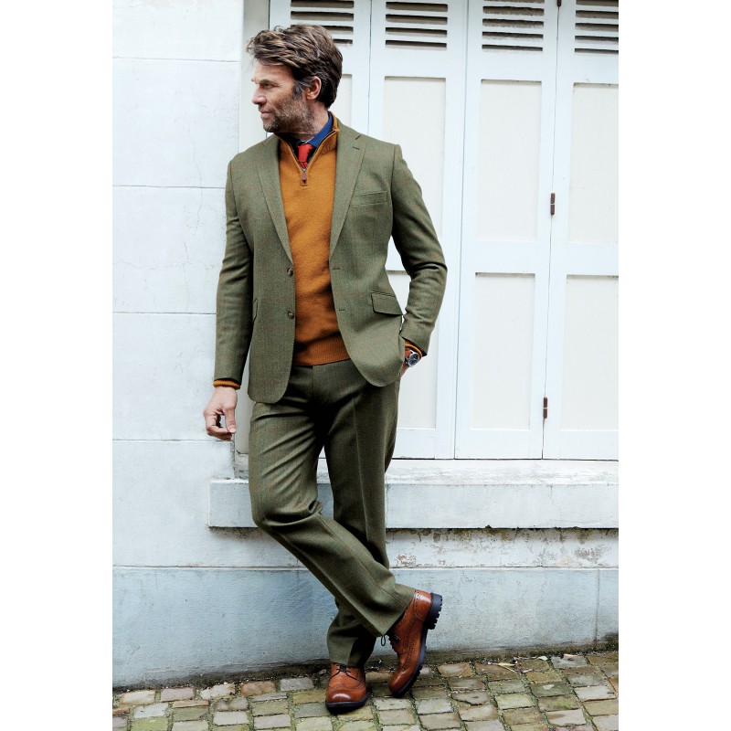 Suit Trousers Brook Taverner Regular Fit Dalton Olive Check Wool Suit Trouser £90.00