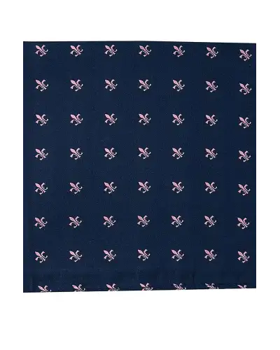 Pocket Square Soprano Ties Soprano Navy With Pink Fleur De Lis Silk Pocket Square £15.00