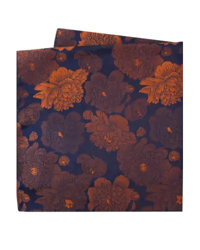Pocket Square Soprano Ties Soprano Brown And Burnt Orange Large Flowers Silk Pocket Square £15.00