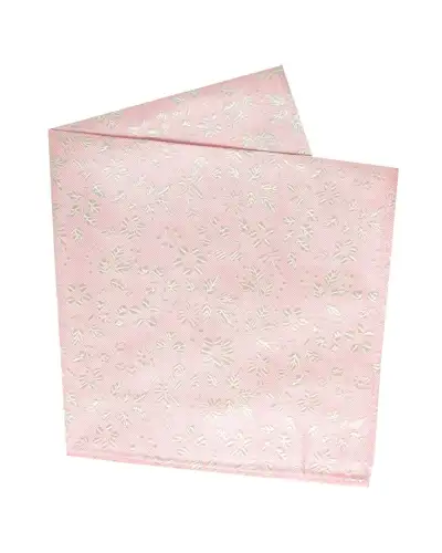 Pocket Square Soprano Ties Soprano Pastel Pink With Ivory Flowers Silk Pocket Square £15.00