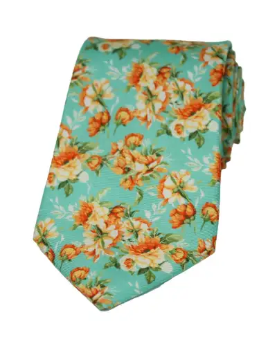 Posh & Dandy Ties Soprano Ties Posh And Dandy Duck Egg Blue Floral Tie £21.00