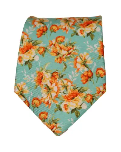 Posh & Dandy Ties Soprano Ties Posh And Dandy Duck Egg Blue Floral Tie £21.00