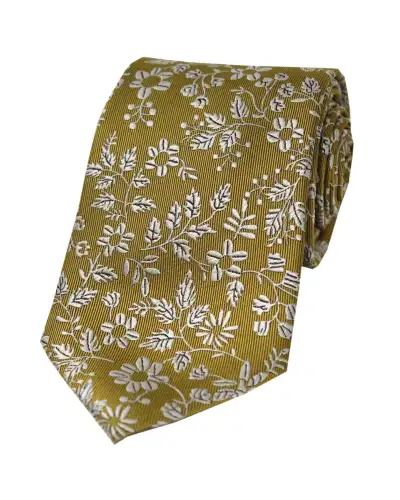 Silk Ties Soprano Ties Soprano Old Gold Floral Silk Tie £21.00