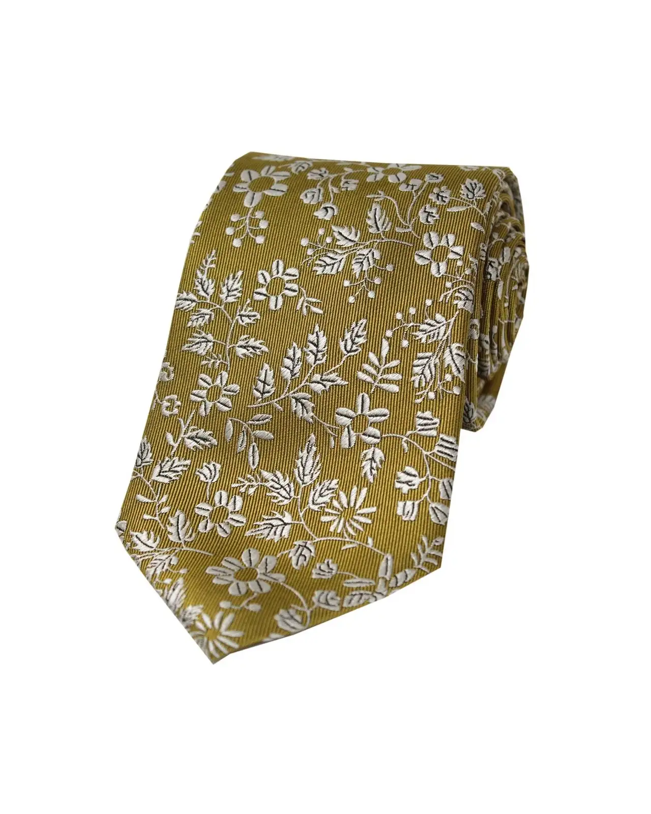 Silk Ties Soprano Ties Soprano Old Gold Floral Silk Tie £21.00
