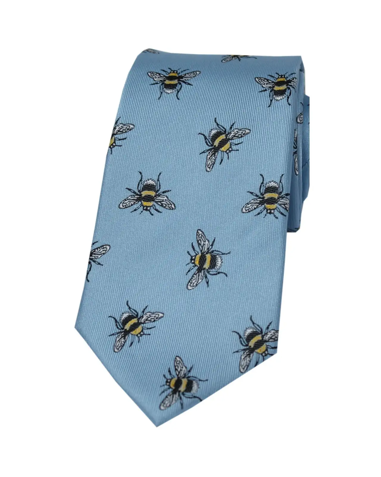 Silk Ties Soprano Ties Pastel Blue Bumble Bee Luxury Silk Tie £24.00