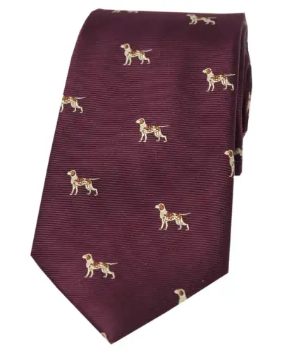 Silk Ties Soprano Ties Soprano Fox Hounds On Wine Ground Country Silk Tie £24.00