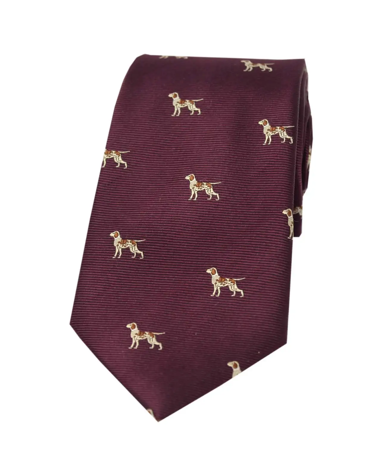 Silk Ties Soprano Ties Soprano Fox Hounds On Wine Ground Country Silk Tie £24.00