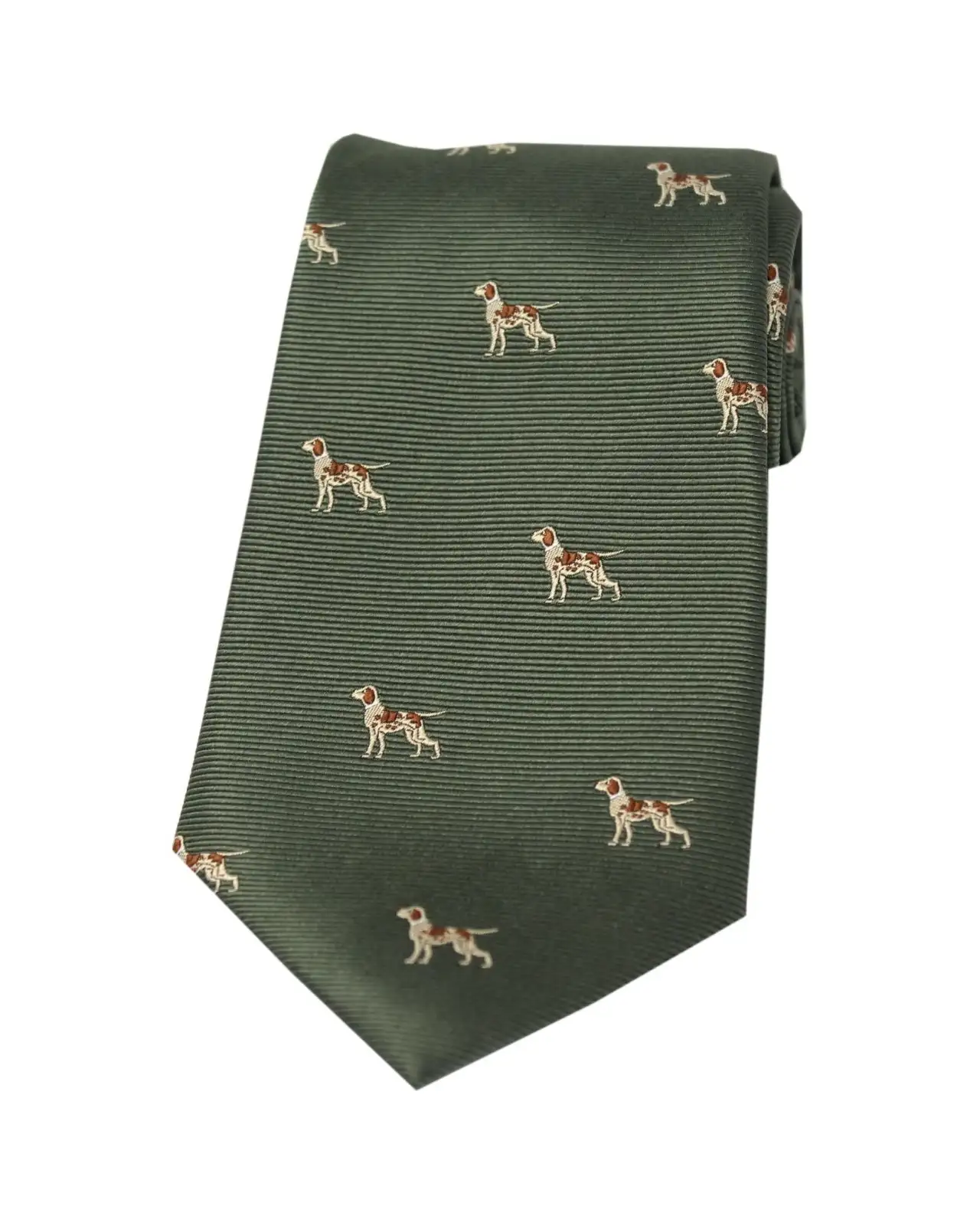 Silk Ties Soprano Ties Soprano Fox Hounds On Green Ground Country Silk Tie £24.00
