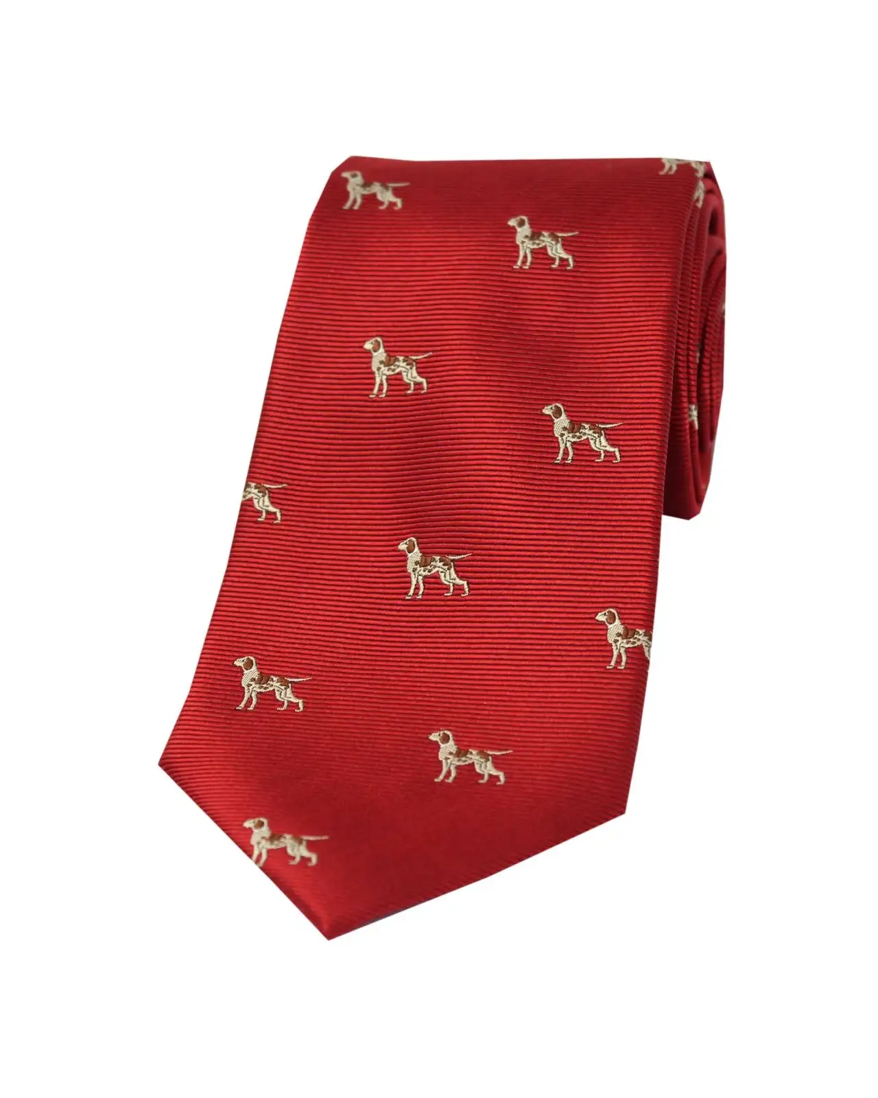 Silk Ties Soprano Ties Soprano Fox Hounds On Red Ground Country Silk Tie £27.00