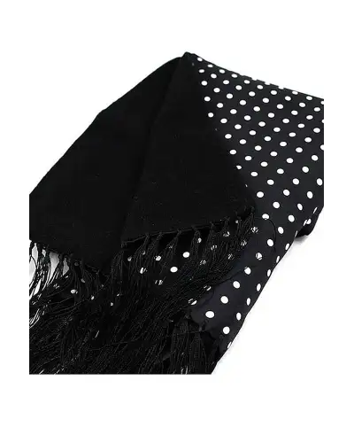 Scarves Soprano Ties Soprano Lambs Wool And Printed Silk Polka Dot Scarf On Black Ground £41.00