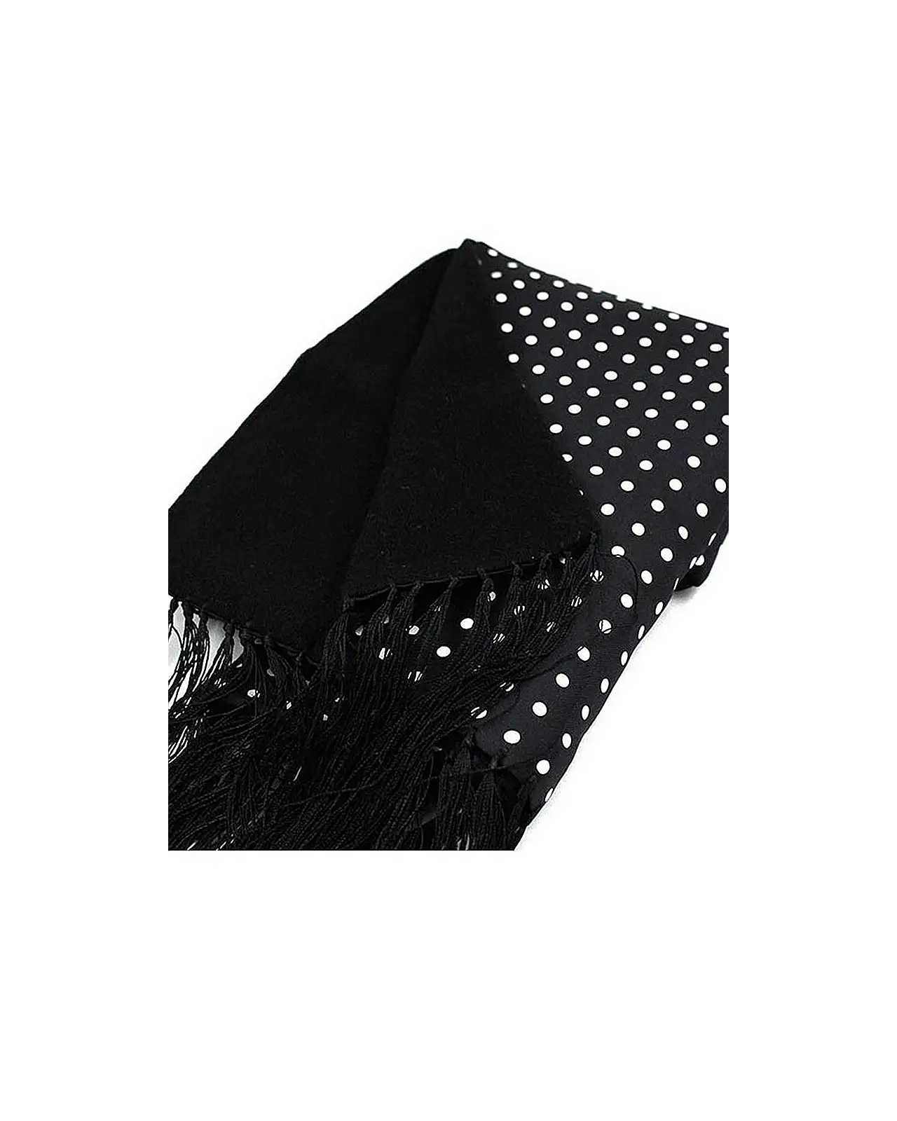 Scarves Soprano Ties Soprano Lambs Wool And Printed Silk Polka Dot Scarf On Black Ground £41.00