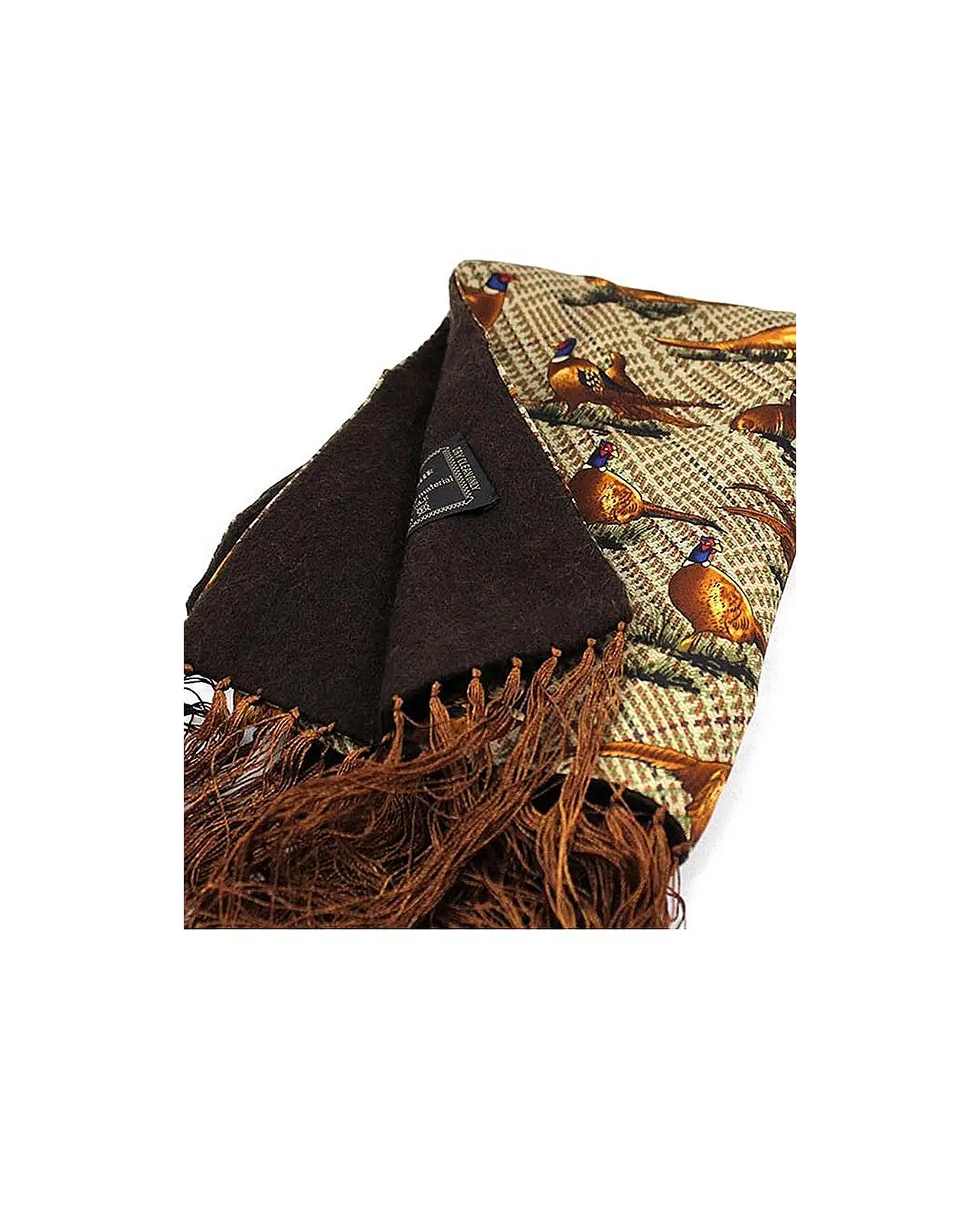 Scarves Soprano Ties Soprano Lambs Wool And Printed Silk Standing Pheasants On Tweed Ground £41.00