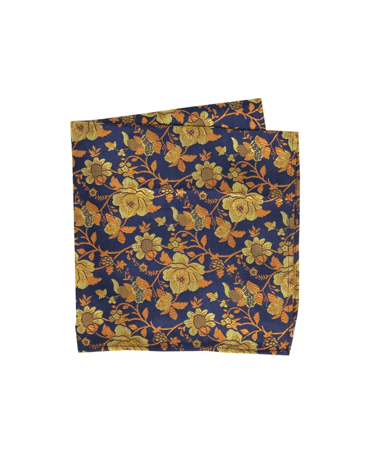 Pocket Square Soprano Ties Soprano Navy Gold Orange Floral Silk Pocket Square £15.00