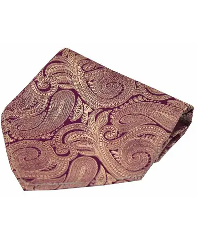 Soprano Purple Ground With Fuchsia Paisley Luxury Silk Hanky | Soprano Ties ST HANK7200 Silk Hankie