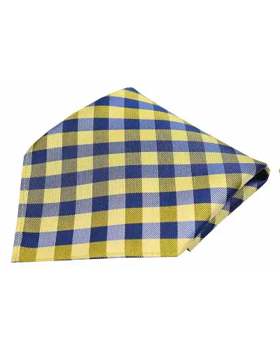 Pocket Square Soprano Ties Soprano Blue And Gold Checked Pattern Silk Pocket Square £9.00