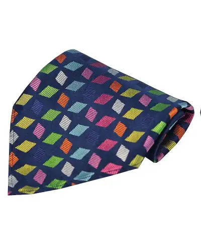 Posh And Dandy Multi Coloured Diamond Shapes Silk Hanky | Soprano Ties ST HANK PD260 Silk Hankie