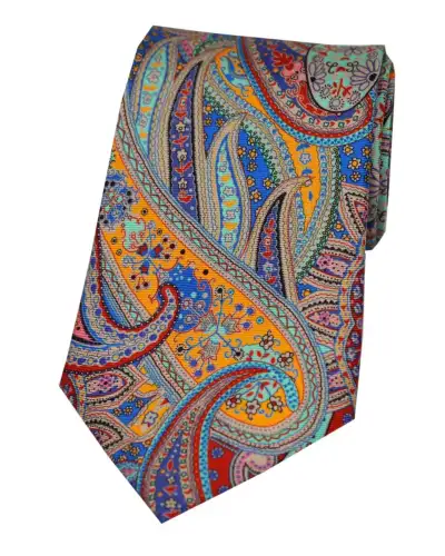 Posh & Dandy Ties Soprano Ties Posh And Dandy Multi Coloured Paisley Silk Tie £31.00