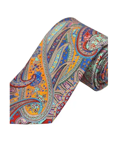 Posh & Dandy Ties Soprano Ties Posh And Dandy Multi Coloured Paisley Silk Tie £31.00