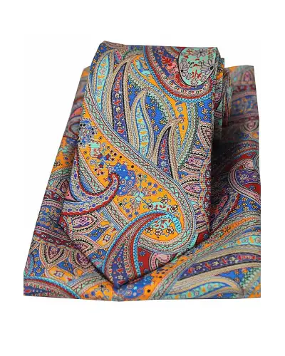 Posh & Dandy Ties Soprano Ties Posh And Dandy Multi Coloured Paisley Silk Tie And Pocket Square £45.00