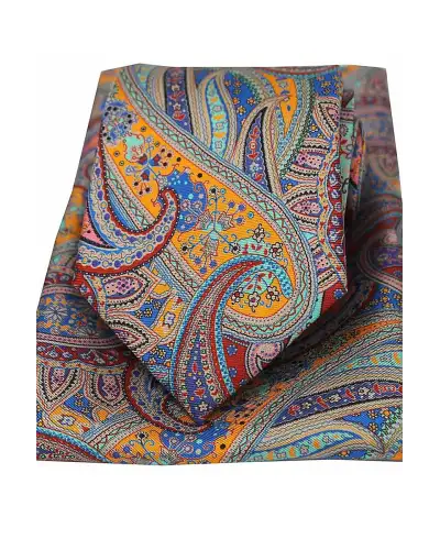 Posh & Dandy Ties Soprano Ties Posh And Dandy Multi Coloured Paisley Silk Tie And Pocket Square £45.00