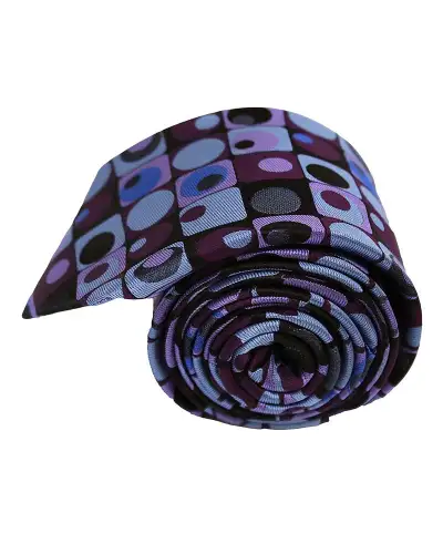 Posh & Dandy Ties Soprano Ties Posh And Dandy Purple Lilac Squares And Circles Silk Tie £27.00
