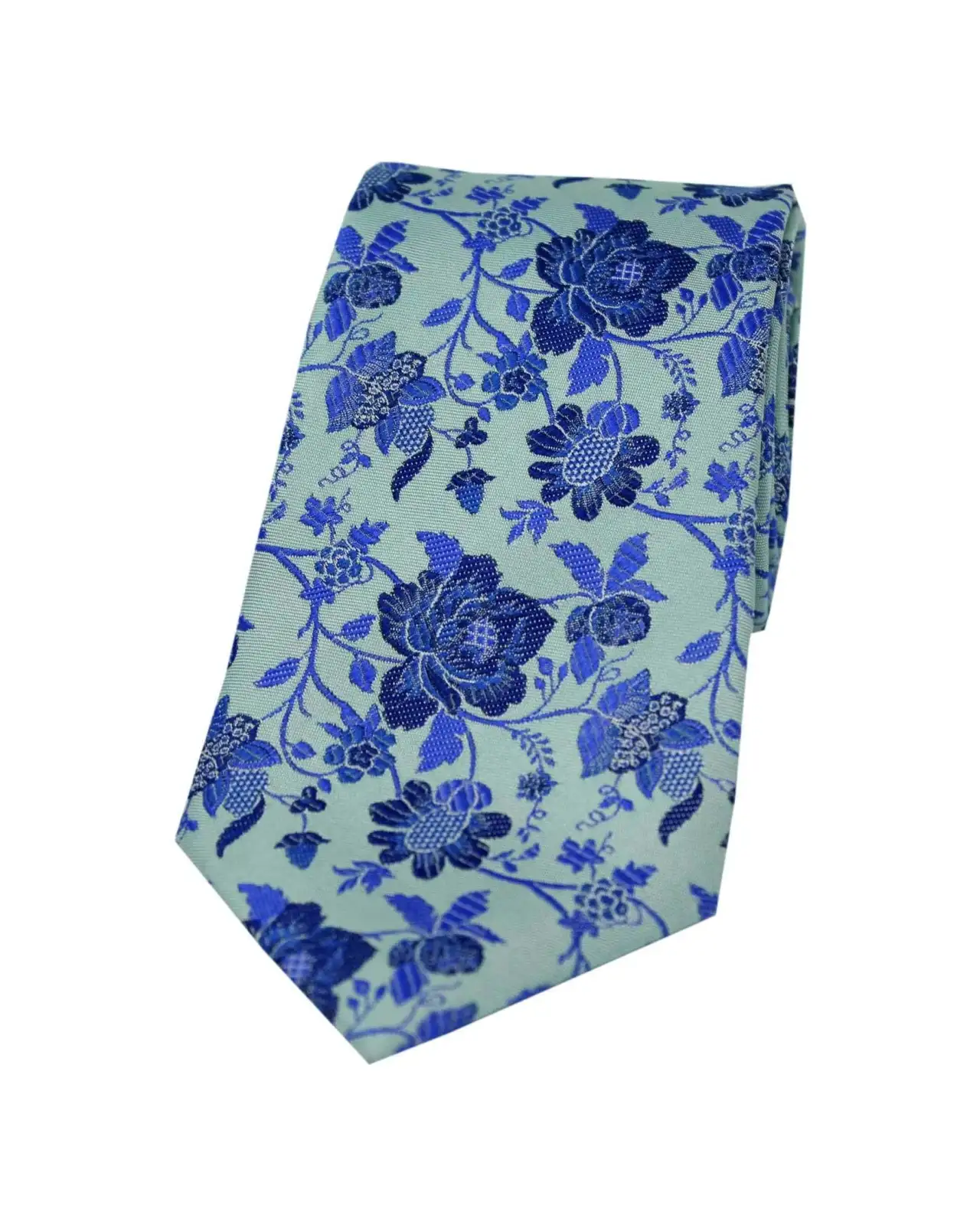 Silk Ties Soprano Ties Soprano Duck Egg Blue Floral Luxury Silk Tie £24.00
