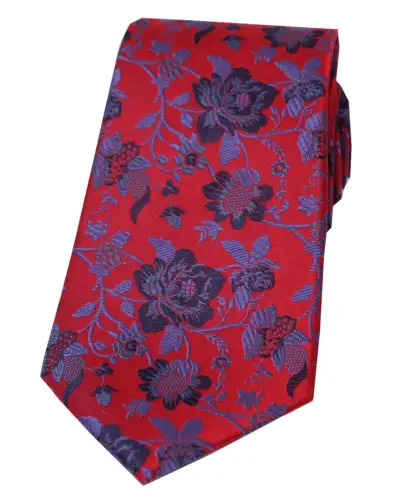 Silk Ties Soprano Ties Soprano Red Floral Patterned Silk Tie £24.00