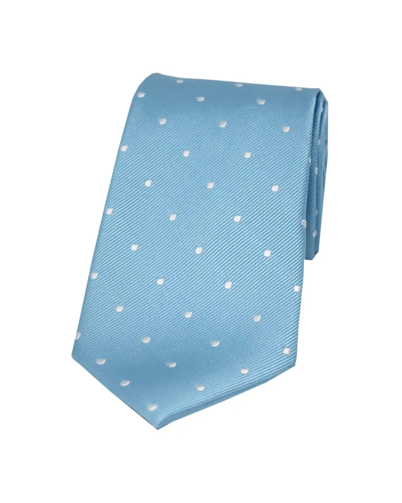 Silk Ties Soprano Ties Soprano Sky Blue And White Polka Dot Silk Tie £24.00