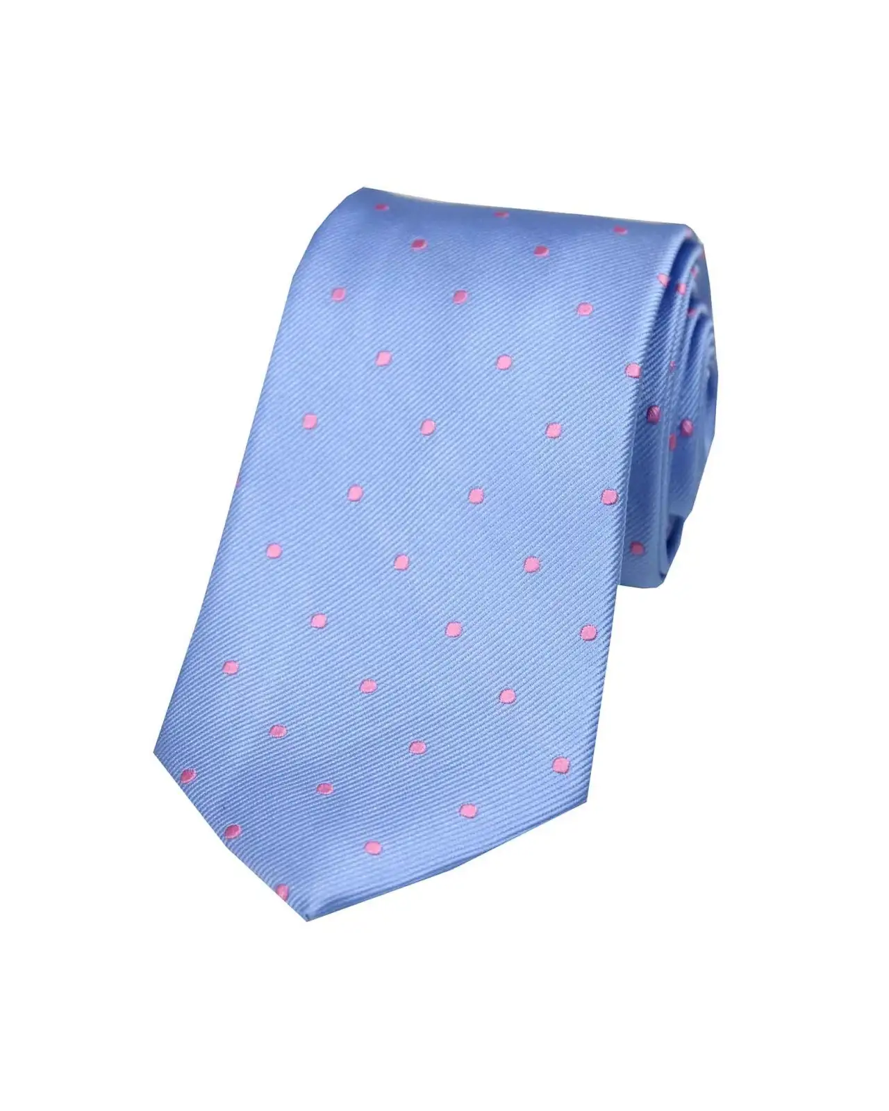 Silk Ties Soprano Ties Soprano Sky Blue And Pink Polka Dot Silk Tie £24.00