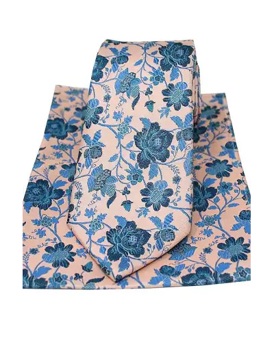 Soprano Pastel Pink Floral Luxury Silk Tie And Hanky | Soprano Ties ST TPSWST91 PASTEL PINK Silk Hankie