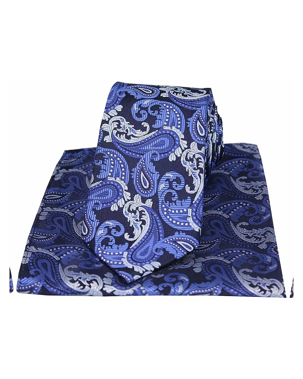 Paisley Ties Soprano Ties Blue Textured Paisley Silk Tie And Pocket Square £23.00