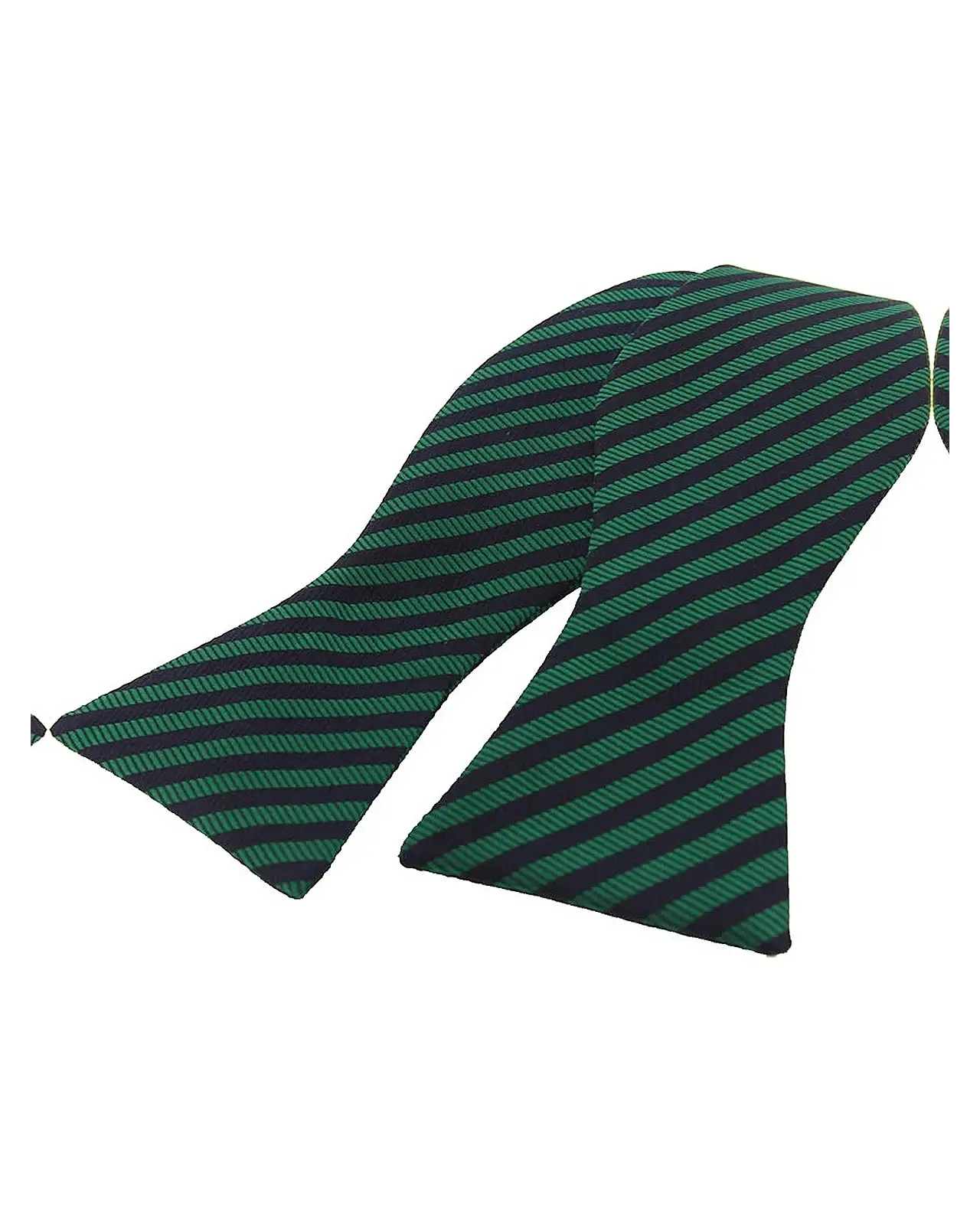 Self Tie Bow Ties Soprano Ties Soprano Regimental Green And Navy Striped Silk Self Tied Bow £10.00