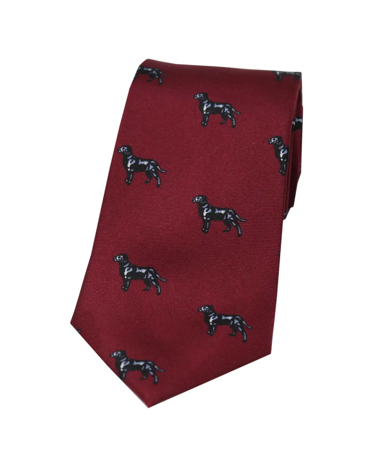 Silk Ties Soprano Ties Soprano Black Labradors On Wine Ground Country Silk Tie £23.00