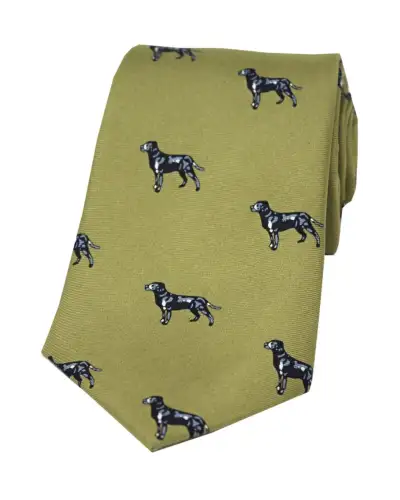 Silk Ties Soprano Ties Soprano Black Labradors On Green Ground Country Silk Tie £23.00
