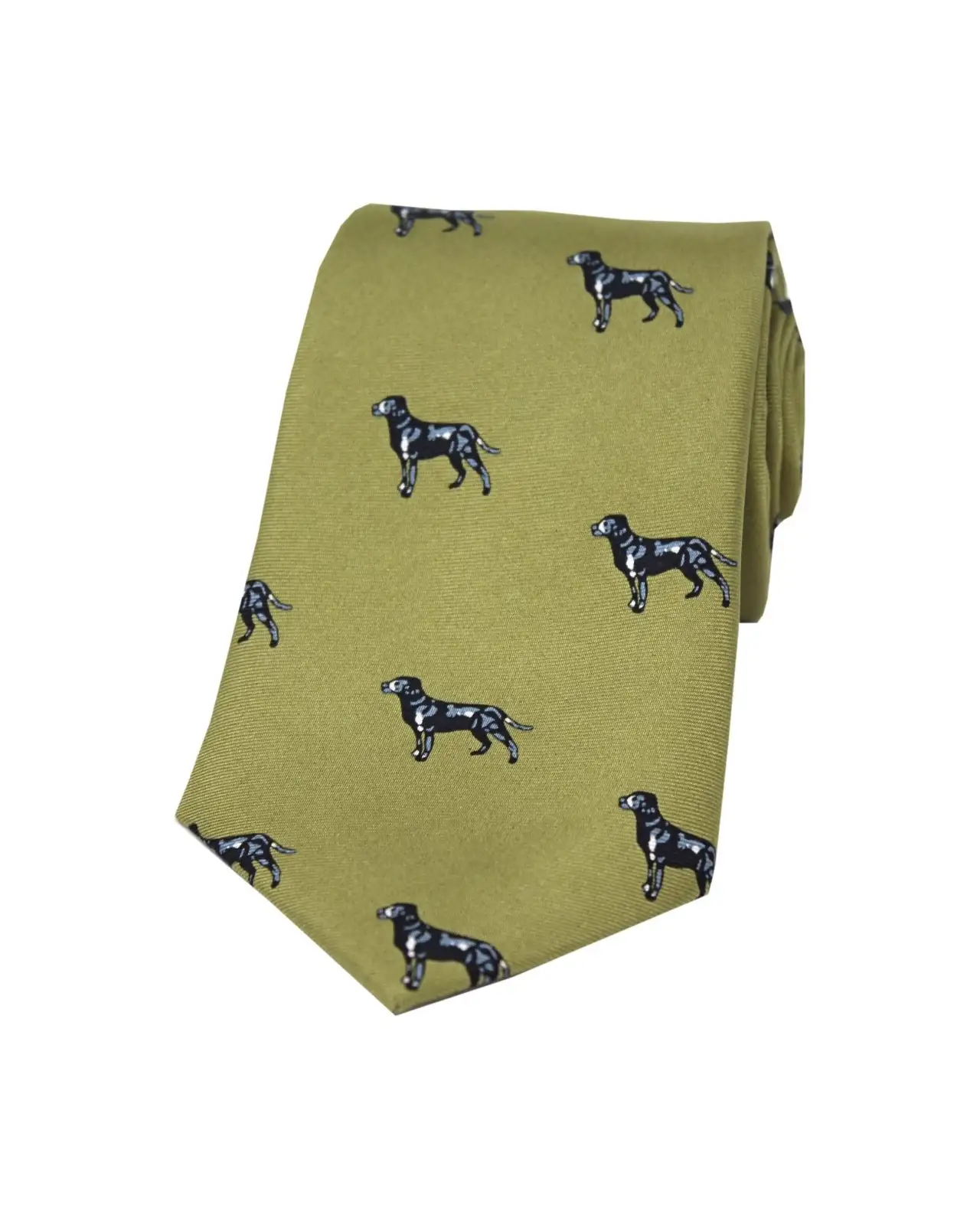 Silk Ties Soprano Ties Soprano Black Labradors On Green Ground Country Silk Tie £23.00
