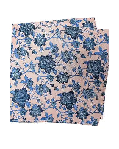 Pocket Square Soprano Ties Soprano Pastel Pink Floral Pattern Silk Handkerchief £15.00