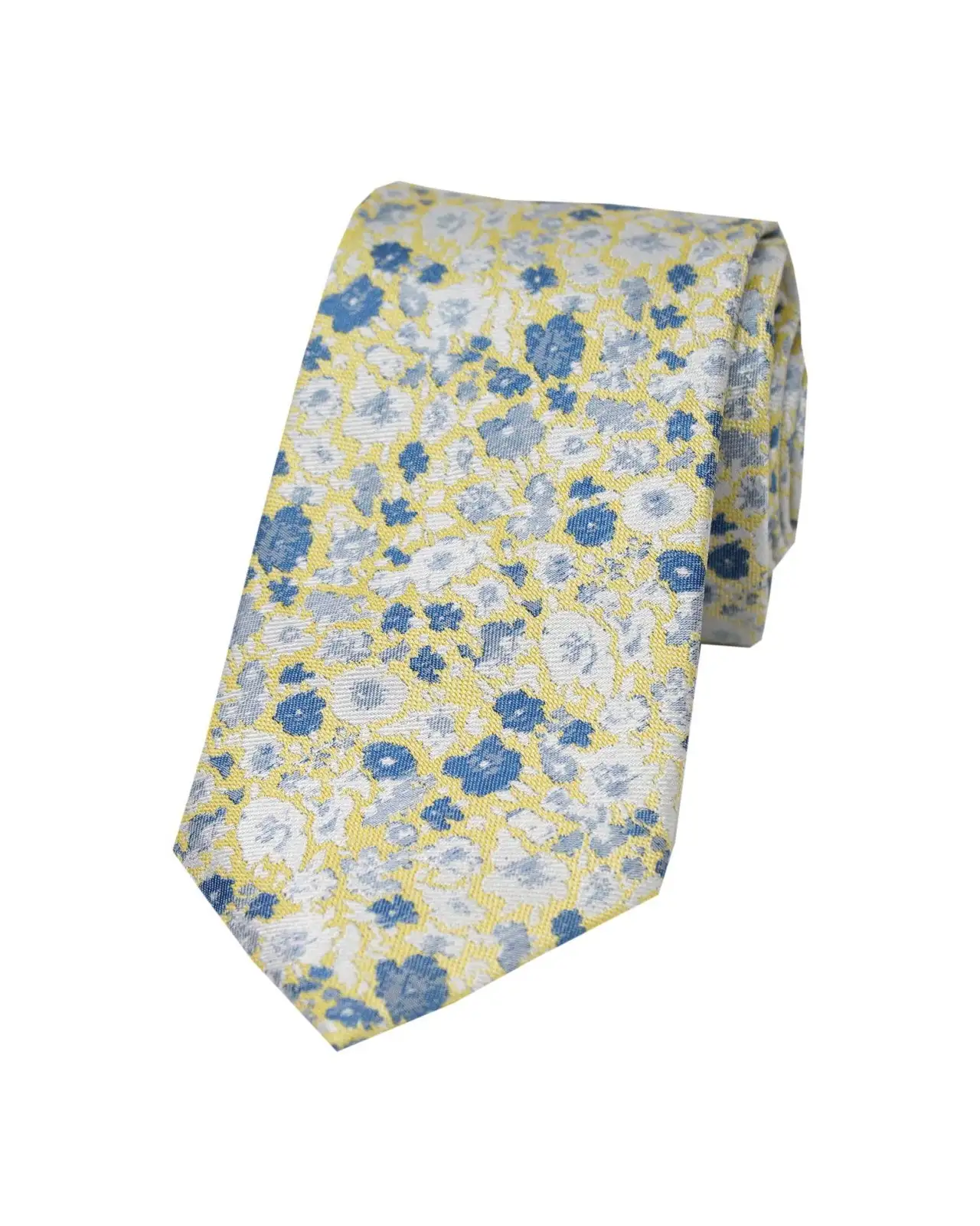 Silk Ties Soprano Ties Soprano Light Yellow Floral Luxury Silk Tie £22.00
